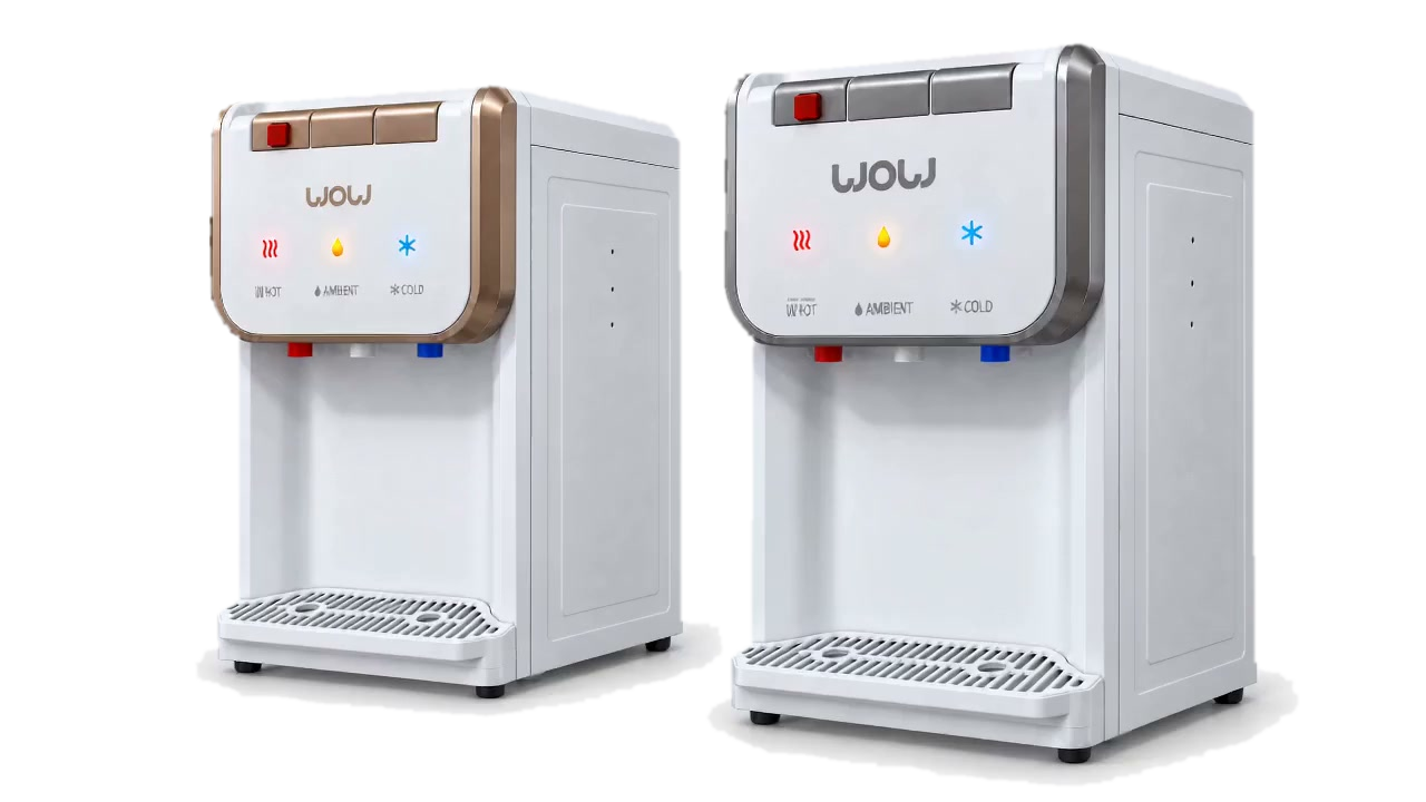 Gold and silver WOW-28 water dispensers side by side